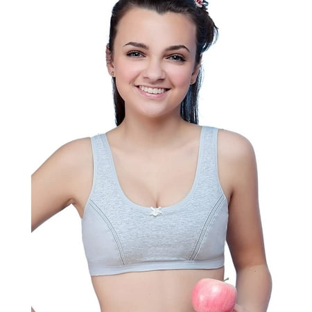

Hoodbb Girls Wireless Bras Comfortable Cotton Little Girls Training Bras 3 Pack