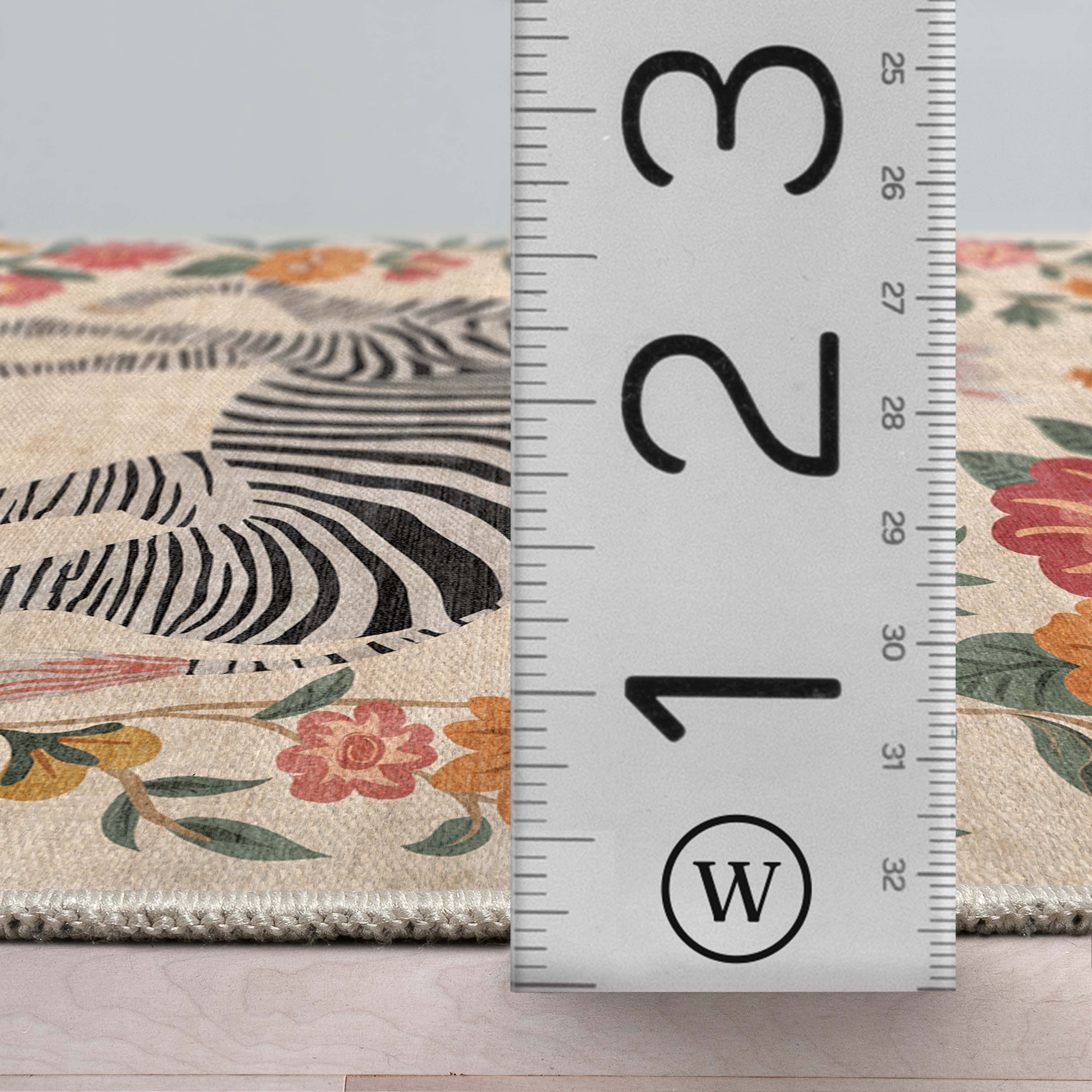 Well Woven Zebra Floral 5'3" x 7'3" Rug – Vibrant Multicolor, Stain-Resistant & Easy to Clean