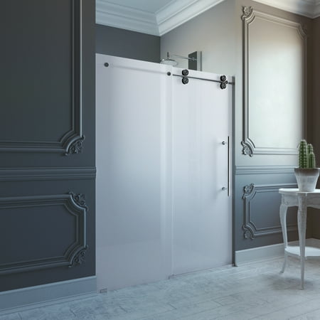 Vigo Elan 60 Inch Frameless Shower Door 375 In Frosted Glass