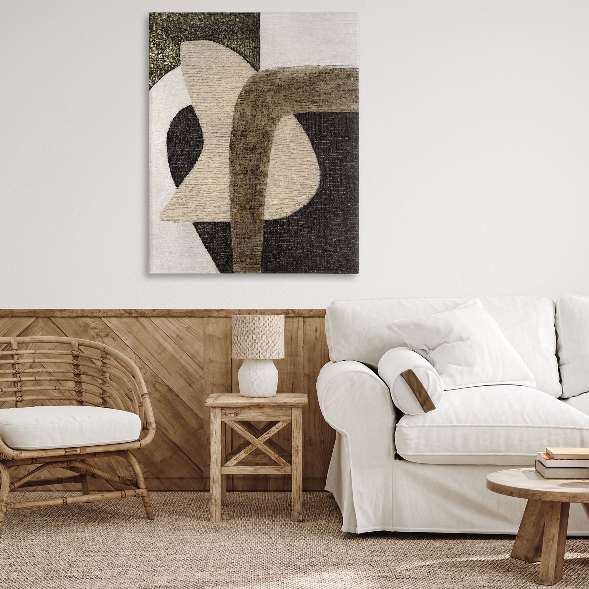 Stupell Industries Boho Modern Shape Pattern Abstract Painting Gallery Wrapped Canvas Art Print Wall Art, 36 x 48
