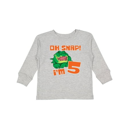 

Inktastic Oh Snap! I m 5 Cute Green Alligator Gift Toddler Boy or Toddler Girl Long Sleeve T-Shirt