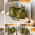 thumbnail image 4 of Tote Señoras Niñas Bolso de Hombro Grande Bolsillo Bolso de Cuero de PU para Trabajo Playa Almuerzo Viajes Comprasverde, 4 of 7