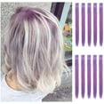 thumbnail image 2 of Hair Extension Clips 10pcs in Light Purple 20 Inch Straight Hair Synthetic Fiber Hairpieces for Party, 2 of 11