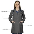 thumbnail image 3 of HeedFit Women's Poly-Cotton Lab Coat 35-Inch Length, xl, Charcoal, 3 of 6