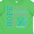 thumbnail image 4 of Inktastic Ovarian Cancer Hope Faith Motto Boys or Girls Toddler T-Shirt, 4 of 5