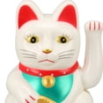 thumbnail image 3 of M Buder Gato de la Suerte Solar de 10.16 cm / 4 in con Brazo Móvil, Figura de la Fortuna Feng Shui para Decoración de Hogar y Coche, Diseño Elegante en Color Blanco MLY23056 1, 3 of 9
