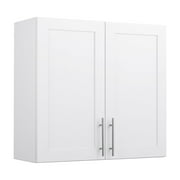 Prepac Elite 32" H Wall Cabinet with Panel Doors, White Storage Cabinet, Bathroom Cabinet, Pantry Cabinet with with 1 Adjustable Shelf 12.75" D x 32" W x 30" H, WSUR-1003-1