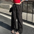 thumbnail image 4 of Huanglei Teen Children Pants Open Bottom For Girls Casual High Elastic Waisted Drawstring Loose Fit Pockets Kid Cargo Sweatpants Streetwear Girls Wide Leg Pants, 4 of 6