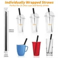 thumbnail image 2 of GIXUSIL 100Pcs 9.4inch 11mm Diameter Drinking Straws,Individually Wrapped Disposable Plastic Big Boba Bubble Pearls Tea Drinking Straws-Black, 2 of 7