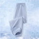 thumbnail image 4 of Pantalones largos para niños, de color liso, con cintura elástica, de talla media, transpirables, de verano, de poliéster., 4 of 7