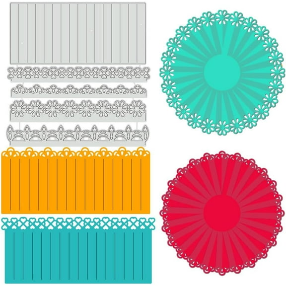 Rosette Metal Die Cuts Flower Lace Cutting Dies Card Borders Carbon Steel Embossing Metal Templates for DIY Crafts Scrapbooking Photo Album Card Embossing