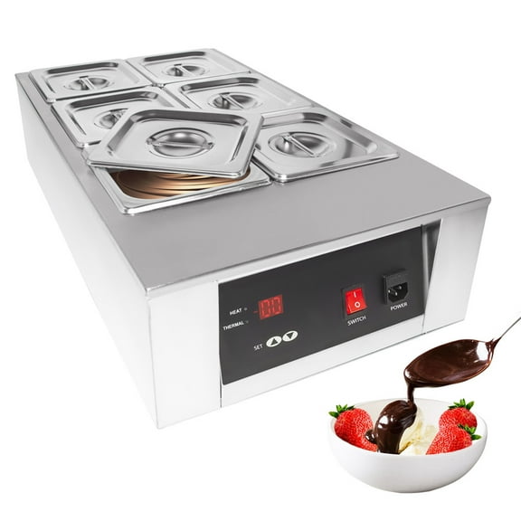 GorillaRock Chocolate Melting Pot | Electric Warmer | 6 Tanks | 110V