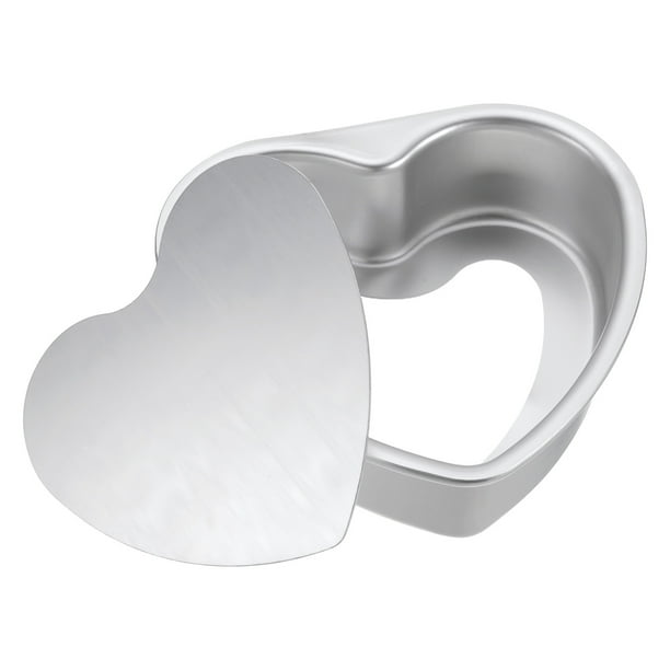 Molde para pastel en forma de corazón Uxcell con fondo suelto removible de 5" para cheesecake de aluminio antiadherente