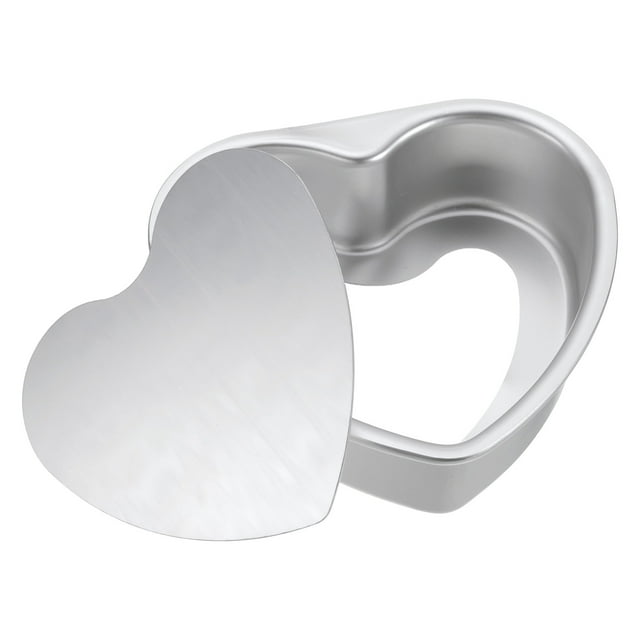 Molde para pastel en forma de corazón Uxcell con fondo suelto removible de 5" para cheesecake de aluminio antiadherente