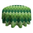 thumbnail image 4 of Green Argyle Pattern Round Tablecloth 60"x60",Wrinkle Wipeable Table Cloth for Kitchen Dining Room Picnic Patio Party, 4 of 6