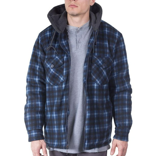 Visive - Flannel Jackets For Big Mens Zip Up Hoodie Shirt Jacket Sherpa ...