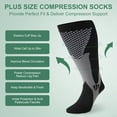 3 Pairs Plus Size Compression Socks for Women & Men, Extra Wide Calf 15