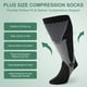 thumbnail image 5 of 3 pares de calcetines de compresión de talla grande para mujeres y hombres, medias de soporte hasta la rodilla con pantorrilla ancha, alta elasticidad, calcetines de presión deportivos y de fitness, 5 of 8