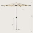 thumbnail image 6 of Abba Patio 9ft Outdoor Patio Umbrella w/ Push Button Tilt & Crank, 8 Ribs, Beige, 6 of 11