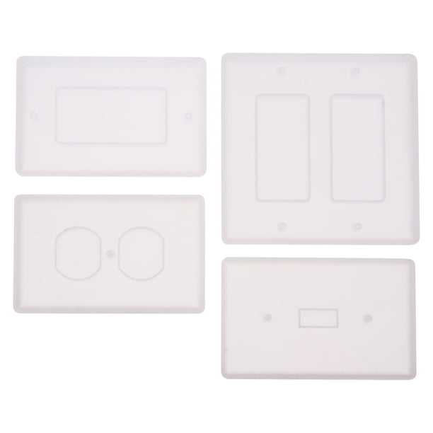 Molde de silicona para panel de interruptores, 4 unidades, para bricolaje, molde de epoxi de cristal, molde para cubierta de interruptor