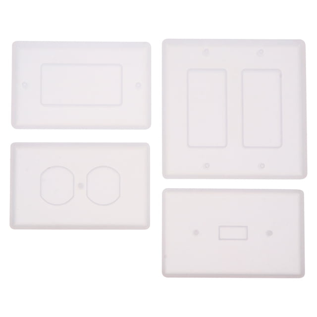 Molde de silicona para panel de interruptores, 4 unidades, para bricolaje, molde de epoxi de cristal, molde para cubierta de interruptor