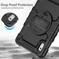 thumbnail image 3 of Dteck for Lenovo Tab M9 Case with Built-in Screen Protector, Heavy Duty Full Body Shockproof Shell Rugged Case with Rotating Stand Hand Shoulder Strap for Tab M9 TB-310FU 2023,Black, 3 of 7