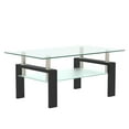 thumbnail image 1 of Glass Coffee Table, Rectangle Clear Coffee Table Modern Side Center Tables for Living Room Conversation Leisure Occasions, 1 of 7