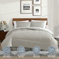 thumbnail image 3 of Swift Home 8PC Taupe Queen Bedding Set - Comforter, Sheets, Pillowcases, Bedskirt, Shams, 3 of 5
