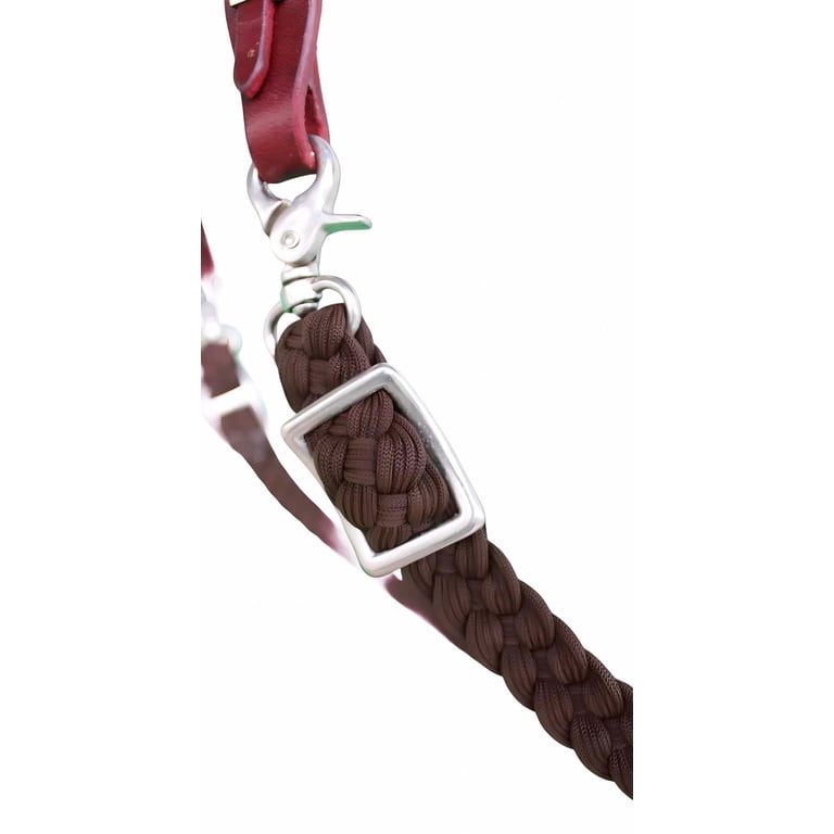 Corde Nouée Pour Cheval Western - Rênes Nylon Tressé Marron 7