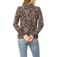 thumbnail image 3 of Allegra K Women's Button Down V Neck Long Sleeve Floral Blouse, 3 of 6