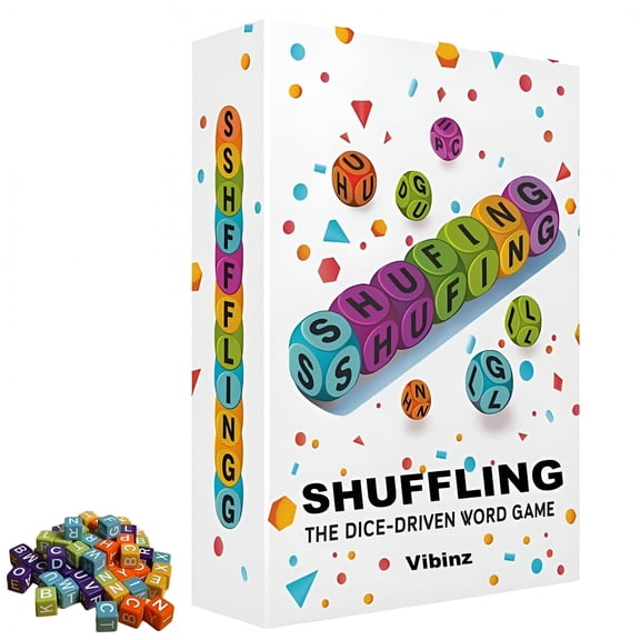 CYFW Scrambled Dice Word Game, Crossword Dice Games, Travel-Friendly Board Games Set, Family Game Nights for 1-5 Players Brain Exercise Party Game 1Pc