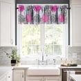 thumbnail image 4 of Blue Yellow Floral Valance Curtain Boho Dahlia Chrisanthemum Flowers Pattern Rod Pocket Valance Window Treatments Short Curtains for Kitchen Bathroom Farmhouse 54x18inch, 4 of 6