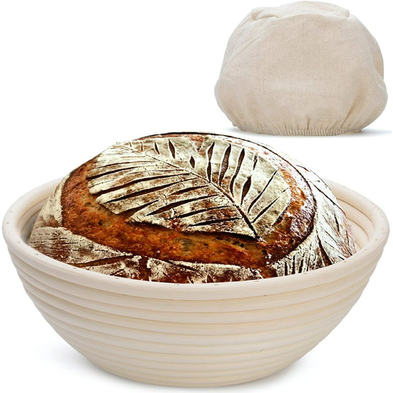 Bread Banneton Proofing Basket,Round 9 inch Sourdough Starter Kit,Sourdough  Bread Baskets proofing Baking,Bread Making Supplies Tools for Making