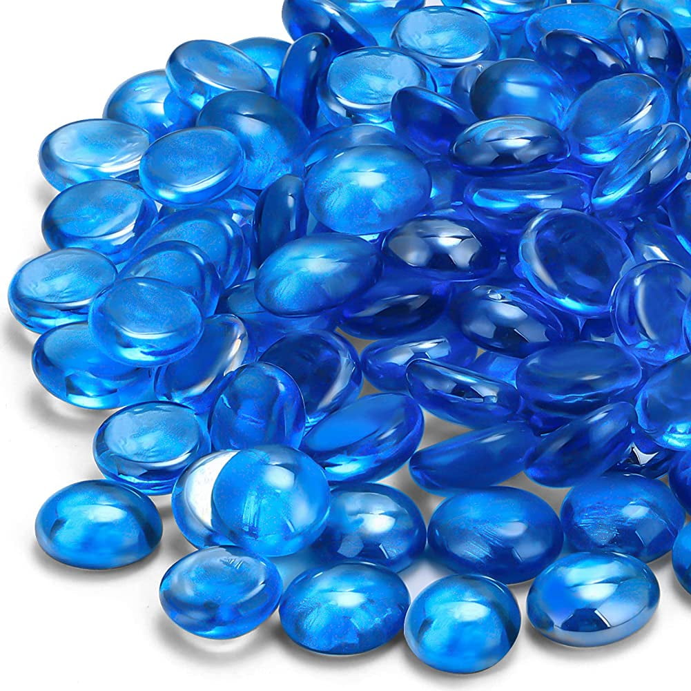 Jayli 10 LB Flat Glass Marbles Decorative Stone Beads 3/4 Inch for Vases Fish Tank Pebbles
