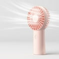 thumbnail image 1 of Ventilador de mano, mini ventilador portátil de 4000 mAh, ventilador de bolsillo personal recargable por USB [tiempo de trabajo máximo 16 horas] con 3 velocidades para exteriores, viajes-rosa JM, 1 of 5