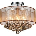 thumbnail image 1 of 6 Light Drum Shade Flush Mount with Chrome finish, 1 of 2