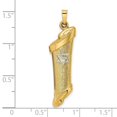 thumbnail image 3 of Finest Gold 14K Two-tone Hollow Mezuzah & Star Pendant, 3 of 4