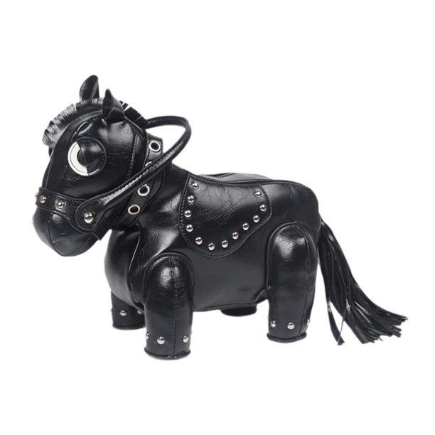 Bolso de cuerpo cruzado en forma de caballo para un bolso elegante para el trabajo de fiesta compras de cumpleaños verano Negro
