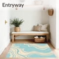 thumbnail image 3 of ODIKA 3'x5' Machine Washable Non-Slip Area Rug, Whispering Topographic Waves with Subtle Interlocking High Traffic Rug with Pad, Beige, 471144, 3 of 8