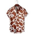 thumbnail image 5 of Camisa hawaiana con estampado 3D de tiras de colores y puntos para hombre y mujer, informal, de gran tamaño, con solapa, de manga corta, estilo Harajuku, para la calle, 5 of 5