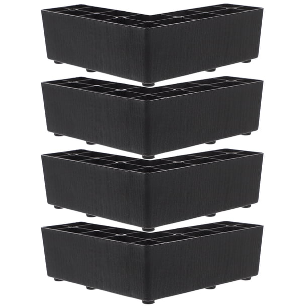 Elevadores de plástico para muebles, elevadores de muebles en forma de L, antideslizantes, 4 Uds.