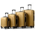 thumbnail image 2 of IVV Vintage 4-Piece Luggage Set, 16/20/24/28 Inch Vertical Stripe Suitcases in Mustard Yellow, ABS Lightweight Luggage with Aluminum Telescopic Handle and 360° Silent Spinner Wheels, 2 of 9