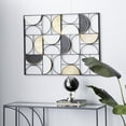 thumbnail image 2 of DecMode Black Metal Half Moon Geometric Wall Decor with Gold Detailing, 2 of 7