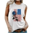 thumbnail image 2 of Honeeladyy Summer Women American Flag Tank Tops USA Flag Stars Stripes Printed Sleeveless T-Shirt Tee Tops, 2 of 5