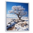 thumbnail image 2 of Designart "Winter Solitude Snowy Tree" Floral Floater Framed Canvas Print, 2 of 7