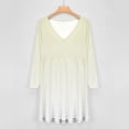 thumbnail image 4 of Aesthetic 0yster White And White Gradient Long Sleeve Dresses For Women Vintage Elegant Party Dress Oversized V-neck Dress S-8XL, 4 of 7