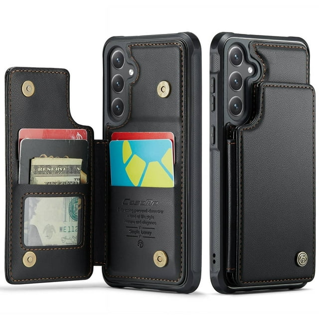 Funda para Samsung Galaxy S23 FE con tarjetero, funda tipo cartera para hombre y mujer con bloqueo RFID, funda de piel resistente con soporte y cierre magnético, a prueba de golpes