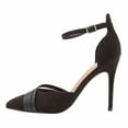 thumbnail image 3 of FSJ Women Fashion Strappy Pointed Closed Toe Ankle Buckle Strap D'Orsay Stiletto High Heels Sandals Pumps Party Wedding Shoes Size 8 Black, 3 of 5