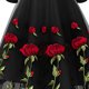 thumbnail image 3 of Mujeres Vintage Rose Bordado Temperamento V-cuello Sexy Vestido de hilo de red de manga larga Fridja  qw4522, 3 of 3