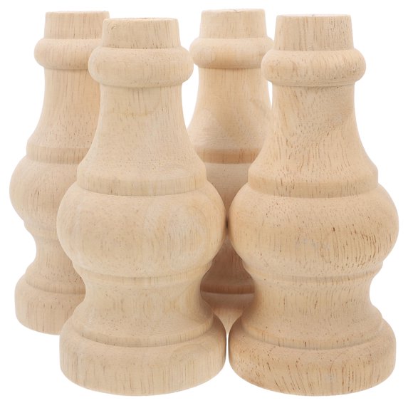 RUNROTOO 4Pcs Resistant to Deformation Wooden Legs for Furniture Khaki Simple yet Stylish